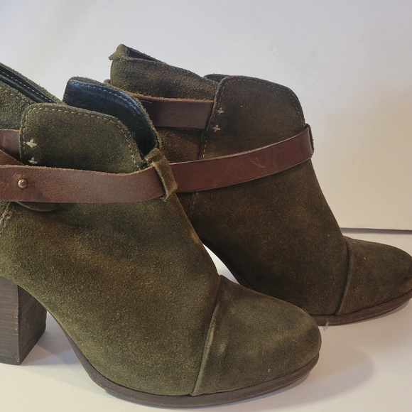 Rag & Bone Ankle Boots Womens Shoes EU40 Harrow Green Suede Leather Booties - Picture 6 of 6